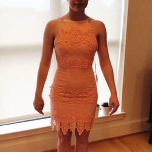 Lulus Worth It Peach Backless Dress